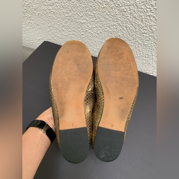 Sam Edelman Felicia ballet flats in gold snakeskin - Picture 3 of 5